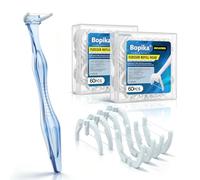 Bopika Long Reach Flosser Starter Kit, BPA, PFAS & PTFE Free, Extra Strength Floss with 1 Dental Floss Handle and 120 Flosser Refill Heads, Blue