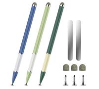 Bopomofo Stylus Pen for Touchscreen,3 PCS 2-in-1 Magnetic Stylus Pen High Sensitivity & Precision Stylus,Extended Pen Body Design,Compatible with Touch Screens(Blue/Light Green/Dark Green)
