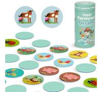 boppi Farmyard Memory Matching Game, 24 Pairs for Children Age 3+ | Inspired by Montessori learning, Durable 100% Recycled Cardboard, Lightweight, Travel-size, Gift-boxed, Colourful themes