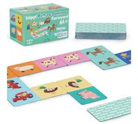 boppi Dominoes Set Picture Game for Toddlers - Colourful Farmyard Animal Themed Montessori/STEM Dominoes For Children Travel Game - Games for 3 Year Olds and Up