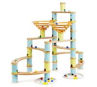 boppi Jumbo Marble Run Eco-Friendly Wooden Bamboo Montessori STEM Toy for Kids 3+, Creative Marble Maze, 138 Pieces with 24 Coloured Marbles Educational Gift for Kids