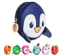 boppi Tiny Trekker Kids Coin Purse Travel Wallet - Blue Penguin