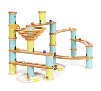 boppi Marble Run Eco-Friendly Wooden Bamboo Maze for Kids with Marbles - Construction STEM Toy for Boys and Girls Aged 3 Years Plus (Advanced Pack)