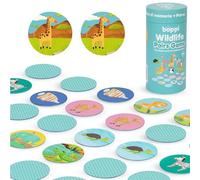 boppi Pairs Memory Game/Matching Game for Toddlers - Engaging Educational/Montessori Memory Matching Game for Kids Age 3 and Up - Wildlife