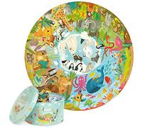 boppi Round 150 Piece Montessori Jigsaw for Kids Aged 5+ | Educational Jungle Puzzle with Continents & Animal Habitats | Eco-Friendly Recycled Cardboard - Animals of the World