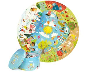 boppi Ronnd Seasons Jigsaw Puzzle for Kids Age 5+, 150 Pieces | Educational nature puzzle featuring seasons and weather themes. Made from eco-friendly 100% recycled cardboard.