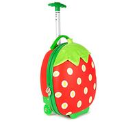 boppi Tiny Trekker Kids Luggage Bag | Holiday Travel Suitcase for Boys & Girls, Carry-On or Pull-Along School Trolley | Cabin Holdall | Under seat EasyJet Compliant,17-Litre | Strawberry