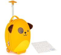 boppi Tiny Trekker Kids Luggage Suitcase 17L Cabin Bag | 17L, Lightweight 1.5kg, Adjustable Handle, Smooth PU Wheels, Cabin Friendly, EasyJet Under Seat, Alphabet sticker sheet