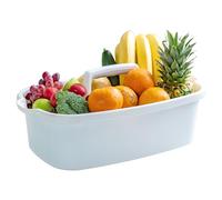 BOPPIE Versatile Home & Garden Utility Cleaning Caddy with Handle: All-Purpose Carry Tray for Bathroom, Kitchen, and Outdoor Cleaning Supplies Organizer 42 * 24 * 18cm (White)