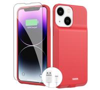 BOPPS Battery Case for iPhone 13/13 Pro/14/14 Pro,Upgrated Slim 7000mAh Charging Portable Rechargeable Charger Case Cover for iPhone 13,13 pro,14 pro,14 Charging Cases 6.1inch-Red