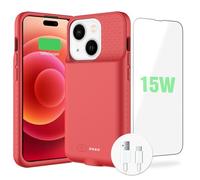 BOPPS Battery Case for iPhone 15/15 Pro【2025 New】 Powerful 7000mAh Portable Rechargeable Strong Protective Extended Charger Cover for iPhone 15/15 Pro Charging Case,Red