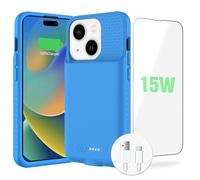 BOPPS Battery Case for iPhone 15/15 Pro【2025 New】 Powerful 7000mAh Portable Rechargeable Strong Protective Extended Charger Cover for iPhone 15/15 Pro Charging Case,Blue