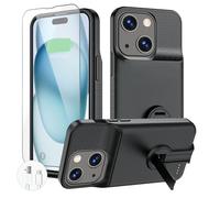 BOPPS Battery Case for iPhone 15/15 Pro with Stand【2026 New 】 Powerful 7000mAh Portable Rechargeable Protective Extended Charger Cover for iPhone Charging Case for iPhone 15/15 Pro,Black