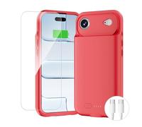 BOPPS Battery Case for iPhone 17 Air with 【15W Fast】,Real Powerful 8500mAh Portable Charger Case 360°Protection Rechargeable Extended Charging case for iPhone 17 Air 6.5inch,(Red)