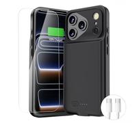 BOPPS Battery Case for iPhone 17 Pro Support Carplay【2026 New】 Powerful 8500mAh Portable Charger Case 360°Protection Rechargeable Extended Charging case for iPhone 17 Pro,Black
