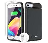 BOPPS Battery Case for iPhone SE(2022/2020)/8/7/6,【2025 New】 Ultra Slim 6000mAh Phone Charger Case Rechargeable Extended Battery Charging Cases for iPhone 8/7/6s/6/SE(3rd/2nd gen),Black