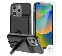 BOPPS Battery Charging Case for iPhone 13 Pro Max/14 Pro Max/14 Plus【wiht Stand & Carplay】8000mAh Portable Rechargeable Strong Protective Extended Charger Cover for iPhone 13 Pro Max,14 Pro Max