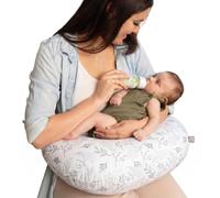 Boppy Nursing Pillow - Gray Gentle Leaves - Larger, Firmer, More Supportive Pillow for Breastfeeding & Bottle Feeding - Firmer Fill, Higher Lift, Larger Area Than Original Nursing Pillow