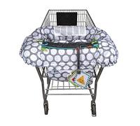 Boppy Shopping Cart and High Chair Cover—Preferred | Gray Jumbo Dots with Attached Crinkle Book Toy| with Integrated Storage Pouch, 6-48 Months, 1 Count (Pack of 1)