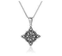 BOPREINA Mens Stainless Steel Viking Celtic Knot Cross Pendant Celtic Cross Necklace Vintage Norse Amulet Jewelry for Men Talisman Jewelery