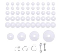 BOPRKTM 50 Pieces Silicone Piercing Discs 3/5/7/9 mm Transparent Piercing Discs for Piercings Bump Patch Lobe Support for Stabilizing Plastic Discs Pads