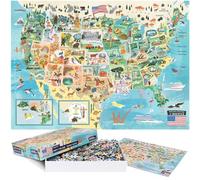 bopster 1000 Piece US Map Puzzle - Recycled Cardboard, Adults & Kids