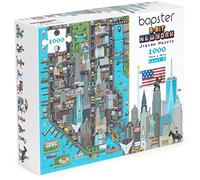 bopster 8-Bit New York Jigsaw Puzzle - 1000 Piece Level 3 Challenge | Retro Pixel Art Design | Eco-Friendly Cardboard