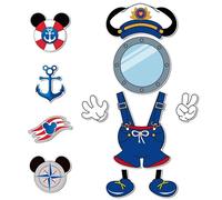 BOpusail 11Pcs Captain Boy Mouse Cruise Door Magnets Birthday Cruises Door Decor Summer Life Preserver Ring Refrigerator Magnet Waterproof Magnetic Sticker for Holiday Carnival Cabin Collectible Decor