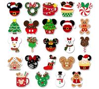 BOpusail 24Pcs Christmas Mouse Cruise Door Magnets Cute Style Snowman Xmas Trees Cruises Door Decals Decor Refrigerator Garage Door Magnet Waterproof Magnetic Sticker for Holiday Carnival Ships Cabin