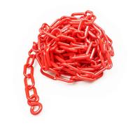 BOQIIKAR Plastic Chain Barrier Safety Plastic Chain 5 Meters 10mm x 5m High Visible Plastic Link Chain for Warning Safety Parking Space, Transportation Facility, Crowd Control, Traffic, Queuing Line