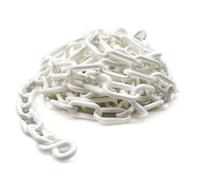 BOQIIKAR Plastic Chain Barrier Safety Plastic Chain 5 Meters 6mm x 5m High Visible Plastic Link Chain for Warning Safety Parking Space, Transportation Facility, Crowd Control, Traffic, Queuing Line