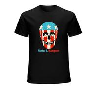 BOQUAN Men's Hunter S. Thompson Skull Logo Cotton T Shirt Black M