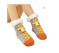 BOQUN Christmas Stocking Children'S Socks For Newborns Girls Boys Baby Anti-Slip Child Plus Thick Terry Winter Christmas Socks For Kids 0-6Y-Giraffe-L(3-6Year)