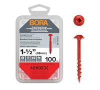 Bora 1-1/2" / 38mm Coarse Pocket Hole Screws - 100pcs, Coated Steel for Strength & Rust Resistance, Perfect for Pocket Hole Joinery, Cabinetry, Furniture, and Diverse Woodwork Projects, BR-A180601