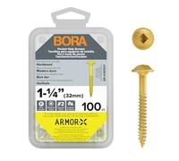 Bora 1-1/4" / 32mm Fine Thread Pocket Hole Screws - 100pcs, Coated Steel for Strength & Rust Resistance, Perfect for Pocket Hole Joinery, Cabinetry, Furniture, Diverse Woodwork Projects, BR-A180901