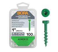 Bora 1"/25mm Coarse Pocket Hole Screws, 100pcs for Medium Thickness Wood Durable Steel Construction, Perfect for Pocket Hole Joinery, Cabinetry, Furniture, and Diverse Woodwork Projects, BR-A180201