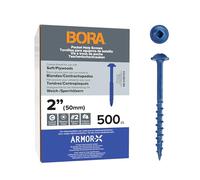 Bora 500 Pocket Hole Screws 2 Inch Coarse Thread Screws 500 Piece with Blue Color Coat for Indoor and Outdoor Use and Square Drive - BR-A180703