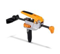 BORA Auto-Adjust in-Line Dog Clamp with Fitted Split Dog-Peg, 360° Rotating Base, 75mm Clamp Thickness, 11-250kg Clamping Force, Hardened Steel Push Rod, Fits 20mm or 3/4" Peg Hole, BR-G090102