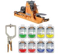 Bora Auto-Jig Pocket Hole System Project Kit- Includes Self-Calibrating Pocket Hole Jig with 50 Sample Screws, 3-Inch Face Clamp, 750pc Color-Coded Screw Set, for Fast & Accurate Joinery, BR-A170203