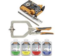 BORA Automatic Mini Pocket Hole Jig Kit with 3 Inch Face Clamp and 350 pc Screw Set for Woodworking Compact All-in-One Self Adjusting Woodworking Joinery Tool for Strong Joints Complete Set BR-A170402