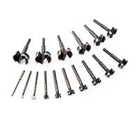 BORA BFB-009881 Tempest Forstner Bit Set 16 Pc Set in Wood Box, 1/4" to 2-1/8" Dia, for Wood Drilling Ideal for Cabinet Making and Fine Woodworking Projects