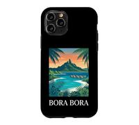 Bora Bora Coast Tropical Lagoon Retro Travel Case for iPhone 11 Pro