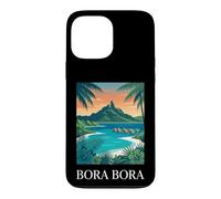 Bora Bora Coast Tropical Lagoon Retro Travel Case for iPhone 13 Pro Max
