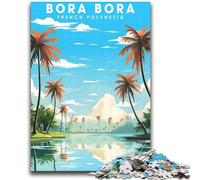 Bora Bora Travel Jigsaw Puzzles for Adults 1000,Staycation Kill Time Every Piece Is Unique - Challenging Family Fun Game (38x52cm)