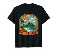 Bora Bora Tropical Island Sunset Retro 70s Beach Vacation T-Shirt