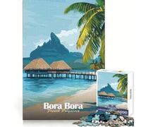 Bora Bora Tropical Paradise Jigsaw 1000 Pieces for Teenagers Brain Teasing Leisure Pleasure Solid Lock Festive Gift (38X52CM)