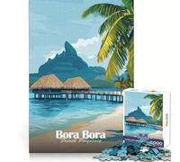 Bora Bora Tropical Paradise Jigsaws for Adults1000 Pieces Smart Exercise Restful Pleasure Accurate Edges Xmas Surprise (50X75CM)