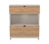 Bora Chest of Drawers Oak & Off-White 1 Shelf 2 Drawers 89cm