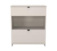 Welcome Furniture Ready Assembled Bora 2 Drawer Open Shelf Deep Chest, Cream