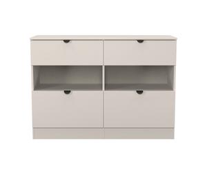Bora Large Chest of Drawers Off-White 2 Shelves 4 Drawers 110cm